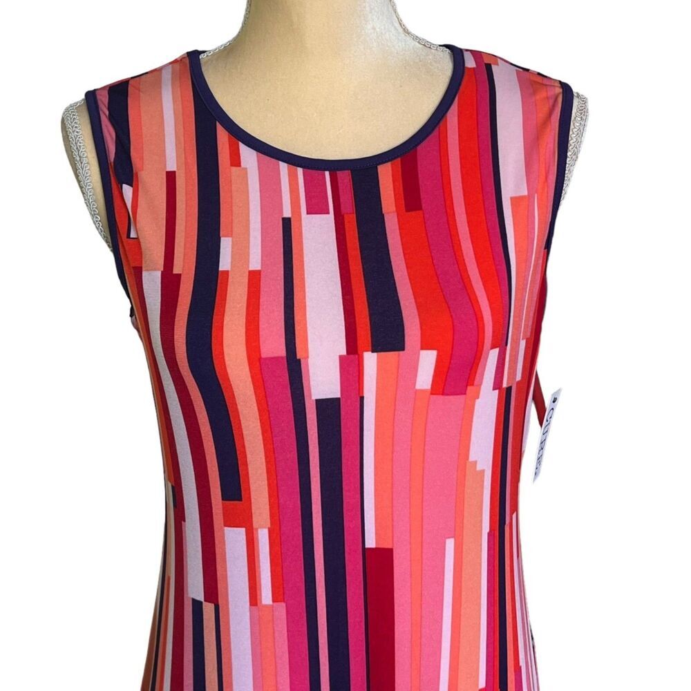 Cure Women's Colorful Striped Sleeveless Dress Size M Comfortable‎ and stretchy - Picture 11 of 16